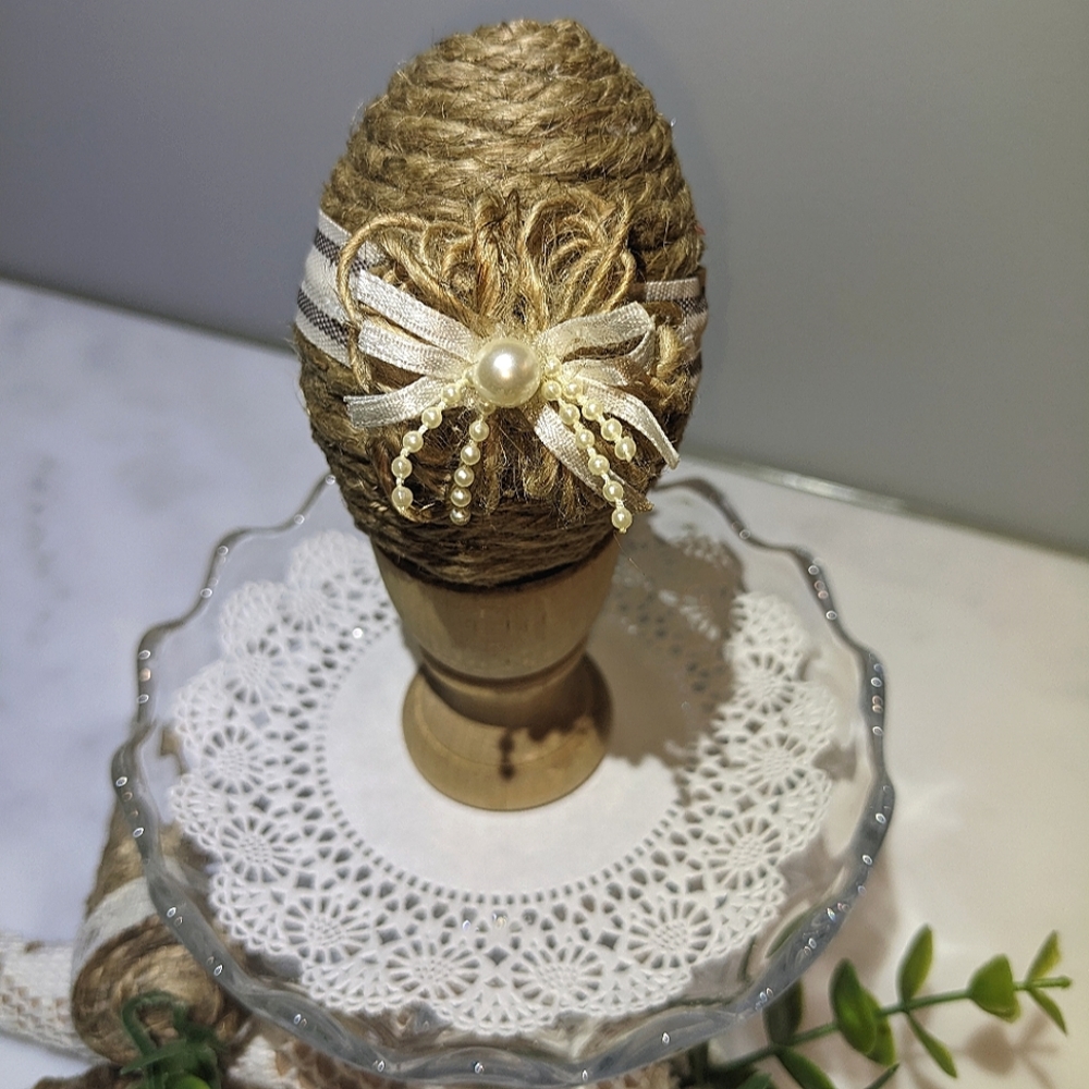 Handmade Egg / Handcrafted Spring Decor Boho Style Egg